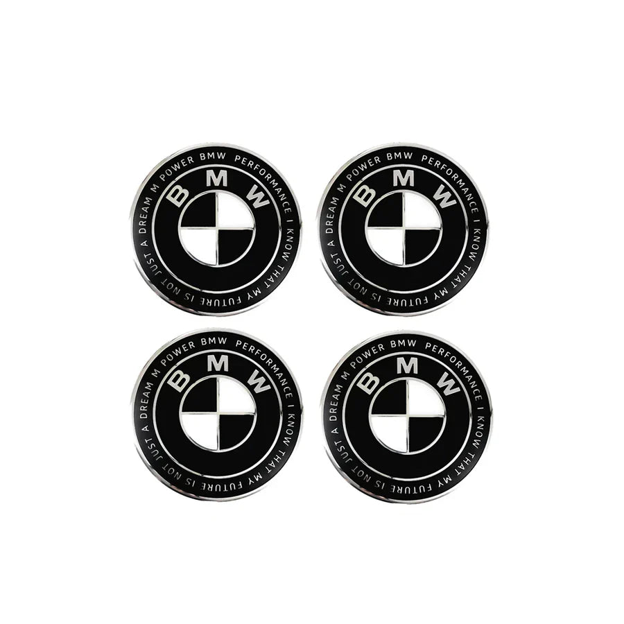 BMW Floating Wheel Centre Cap Set - 50th Anniversary Black & White