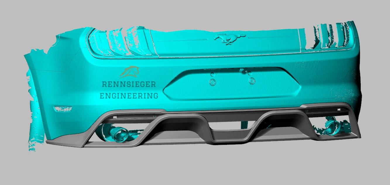 Rennsieger™ | Mustang (S550) | Rear Bumper Diffuser | Carbon Fiber - Rennsieger