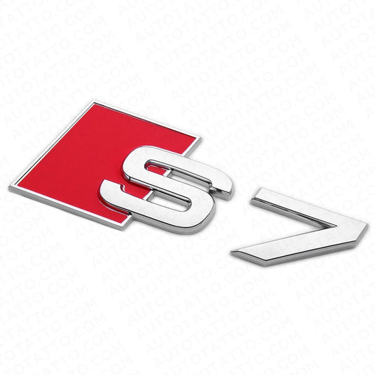 Audi S7 Rear Trunk Emblem Badge - Chrome Silver