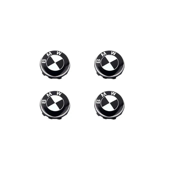 BMW Floating Wheel Centre Caps Set - Classic Black & White