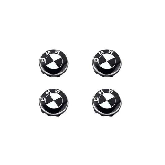 BMW Floating Wheel Centre Caps Set - Classic Black & White