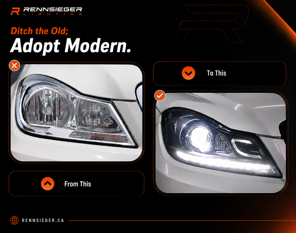 2008-2011 Mercedes-Benz C-Class Facelift-Style Headlights | W204 Full Assembly