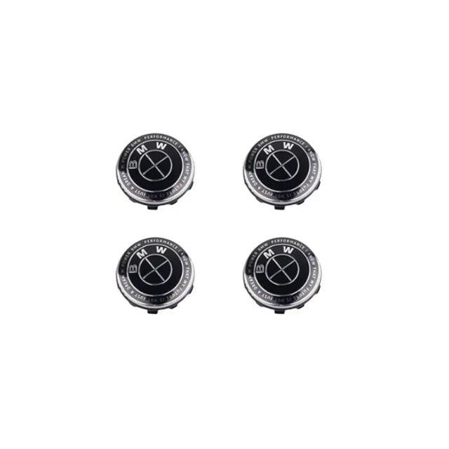 BMW Floating Wheel Centre Cap Set - 50th Anniversary Full Black