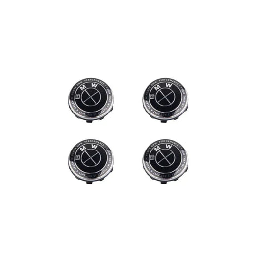 BMW Floating Wheel Centre Cap Set - 50th Anniversary Full Black