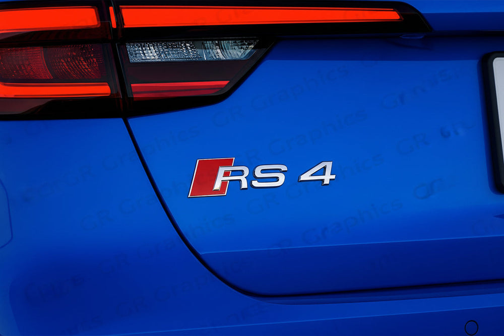 Audi RS4 Rear Trunk Badge - Chrome